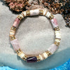 Sea shell bracelet Pink Stones gold plated 18k