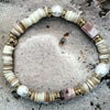 Sea shell bracelet Pearl and Pink Stones gold plated 18kn