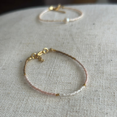 Miyuki Bracelet - Light pink, Ivory, Cafe