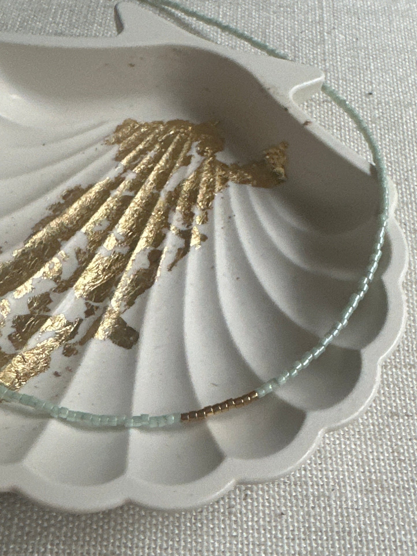 Miyuki Necklace - Mint & Gold