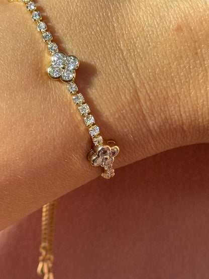 Clover Bracelet Adjustable - Trio Sparkling