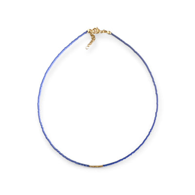 Miyuki Necklace - Electric Blue Gold