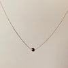 Garnet Gold Necklace (January Birthstone) <br> Minimalist square