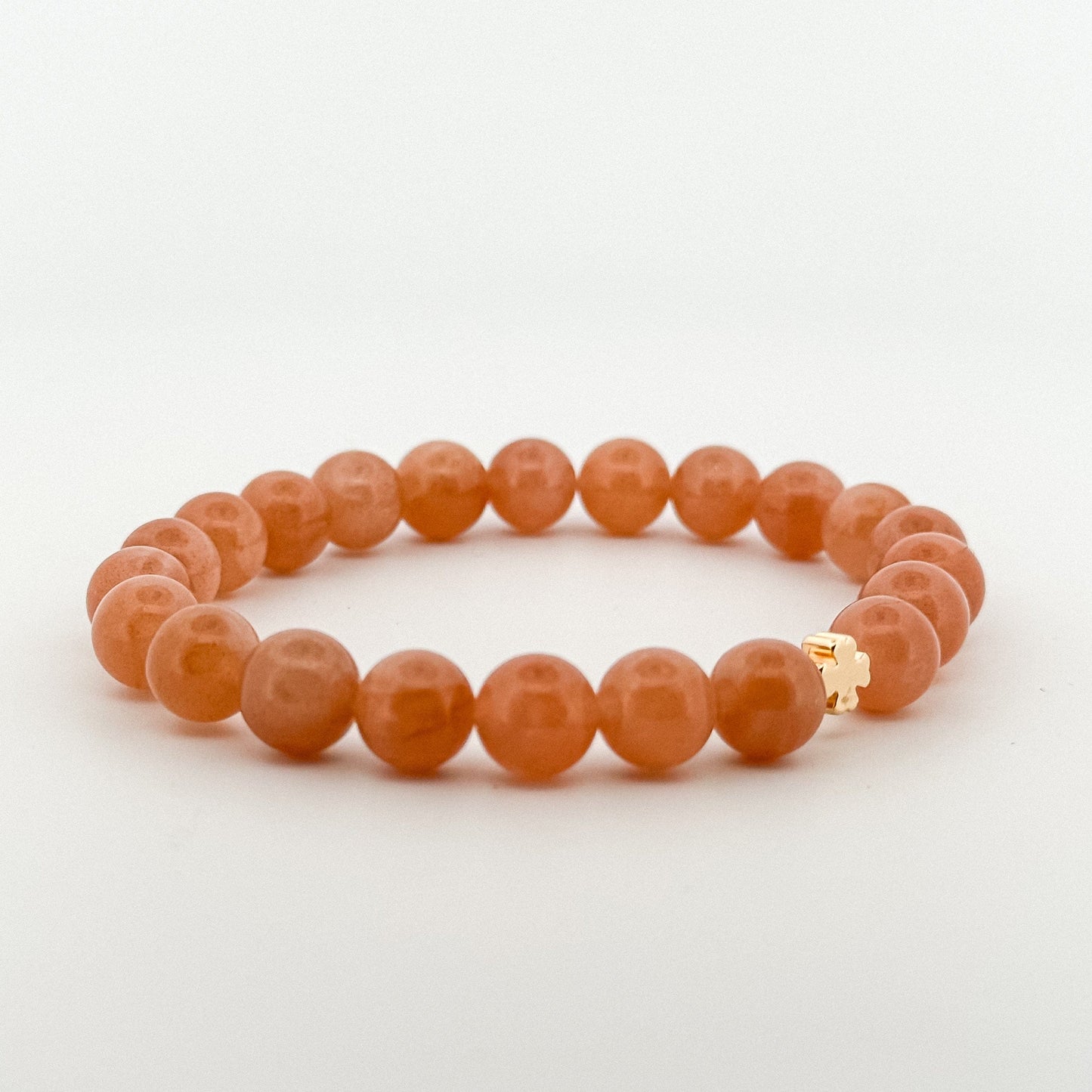 Sunstone Bracelet Gold Clover 8mm