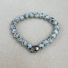 Kiwi Jasper Bracelet (Silver Skull)