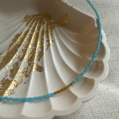 Miyuki Necklace - Sea Blue Gold