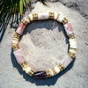 Sea shell bracelet Pink Stones gold plated 18k