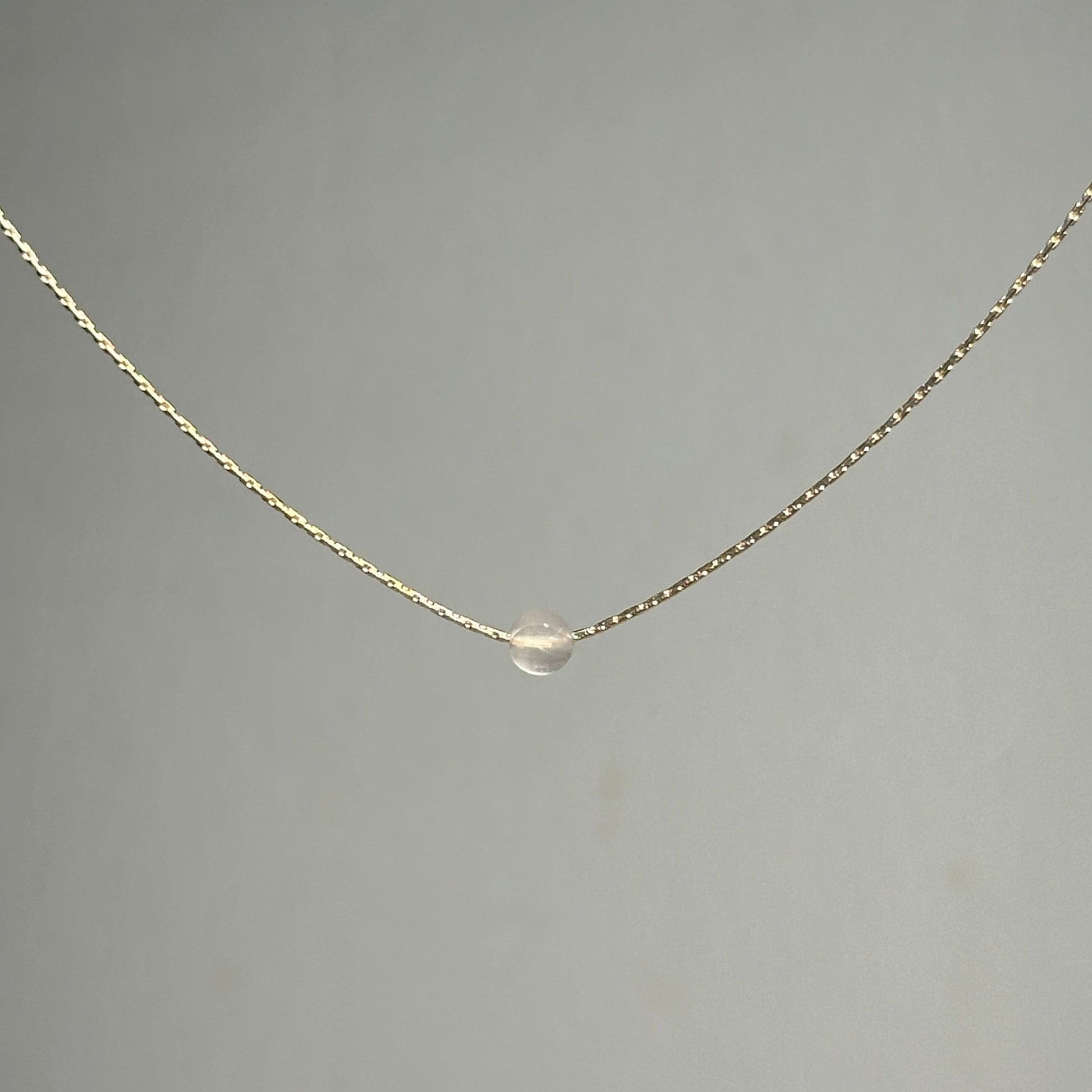 Rose Quartz Gold Necklace (June's Birthstone) <br> Minimalist