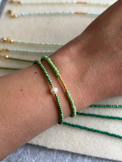 Mimi Jade Green Pearl Gold Bracelet