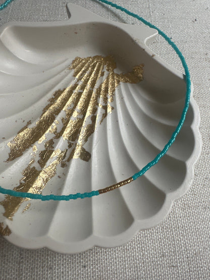 Miyuki Necklace - Turquoise Gold