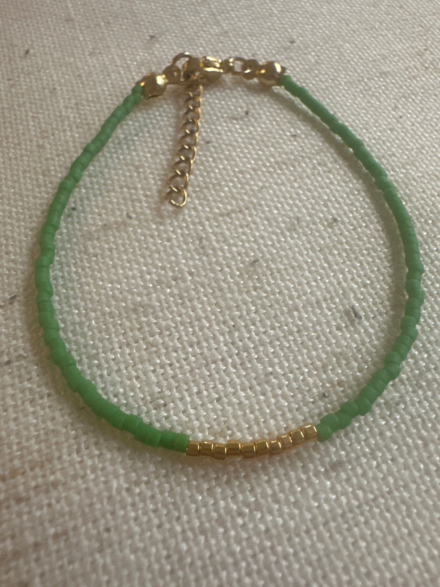 Miyuki Bracelet - Green Gold