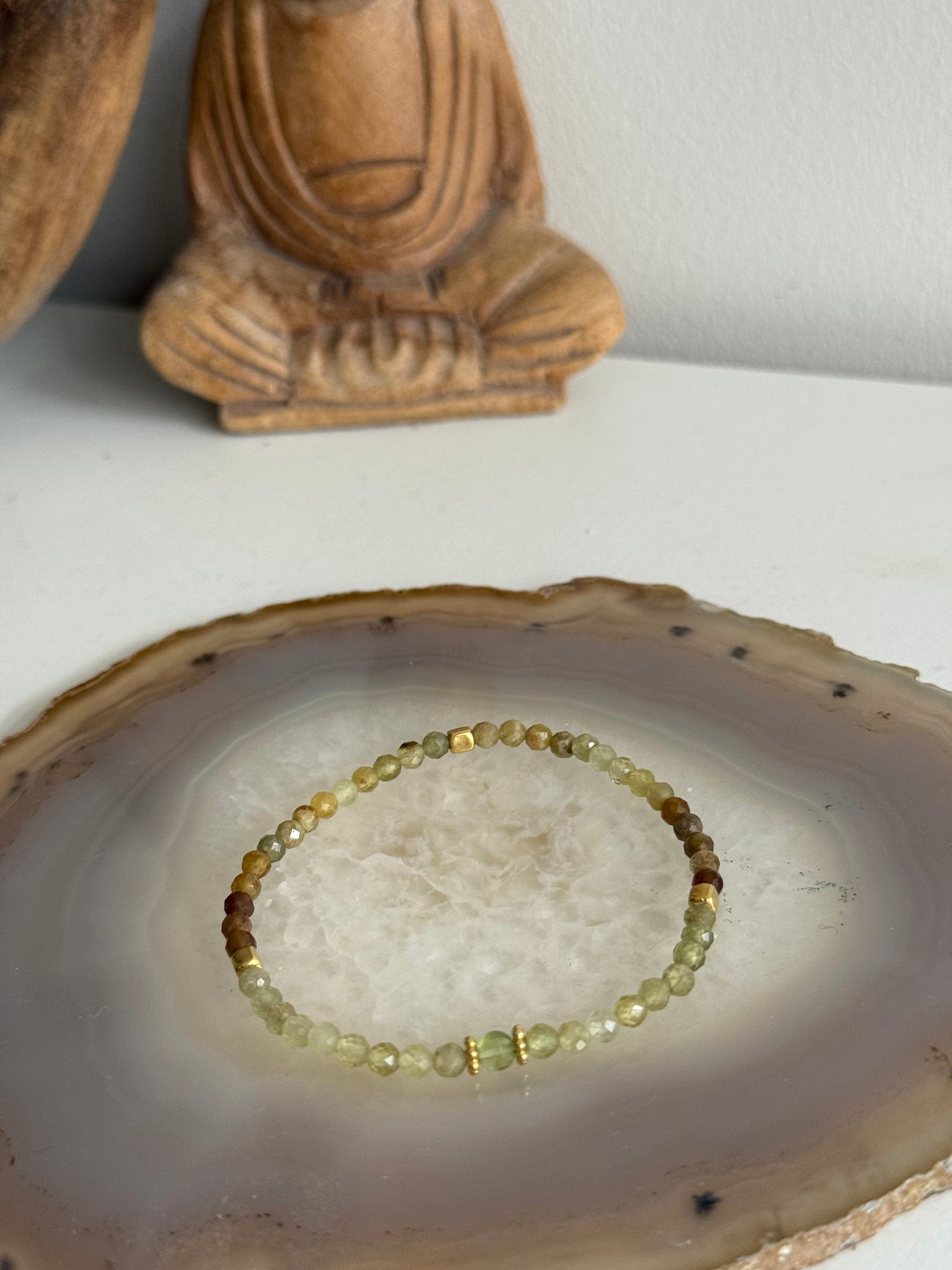 Peridot faceted stones Bracelet (Gold Vermeil)