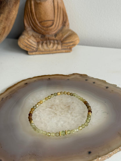 Peridot faceted stones Bracelet (Gold Vermeil)