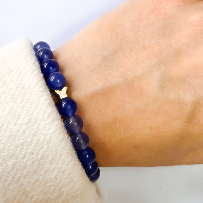 Blue Agate Bracelet Butterfly