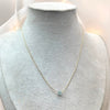 Aquamarine Gold Necklace, Minimalist square