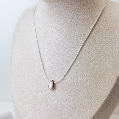 Mother Pearl Shell Drop Necklace Sterling Silver