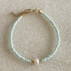 Mimi Aqua Green Pearl Gold Bracelet