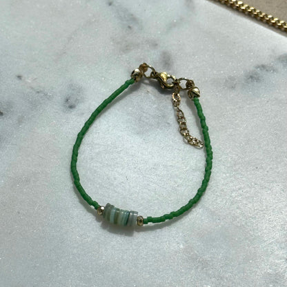Miyuki Bracelet - Green Gold - Shell