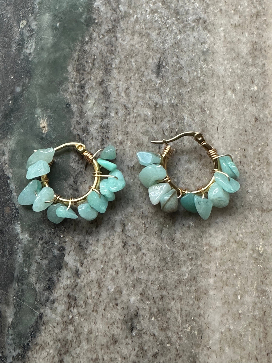 Flower Earrings Amazonite | Mi Cielo London