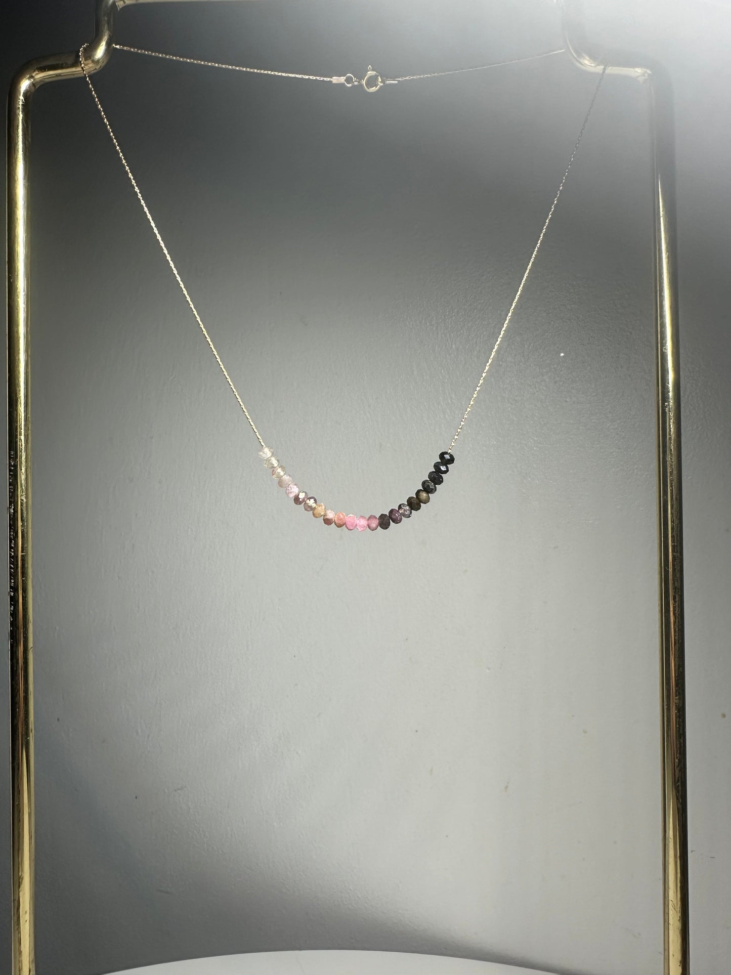 Pink Tourmaline Necklace Gold filled 14k