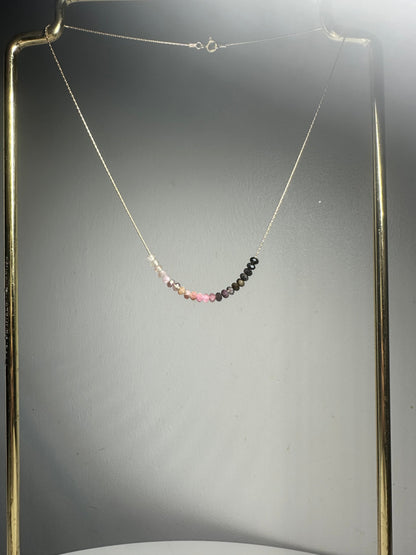Pink Tourmaline Necklace Gold filled 14k