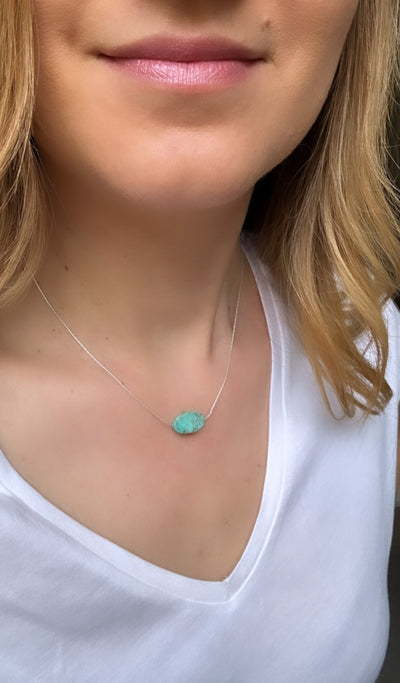 Cabochon Turquoise Silver Necklace
