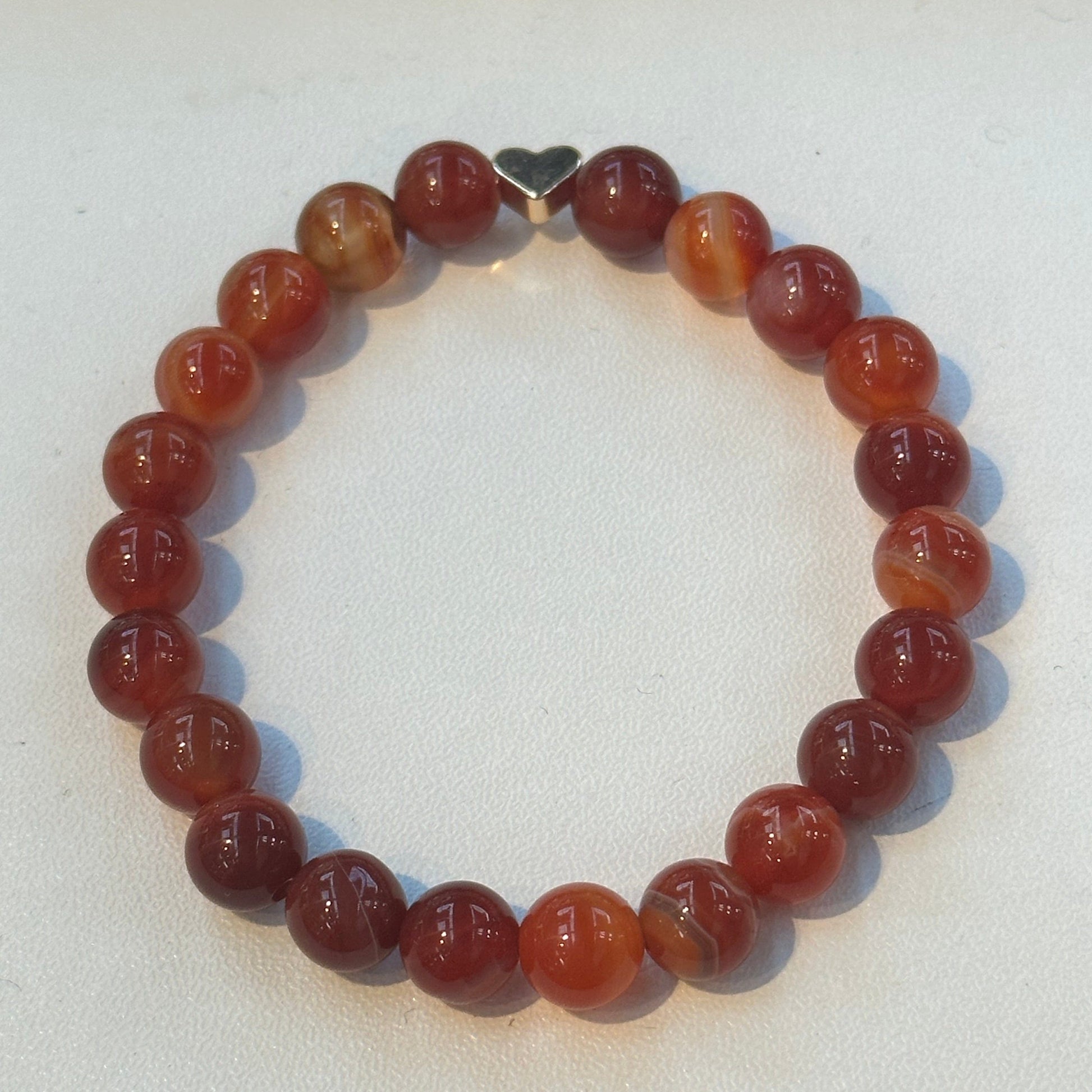 Carnelian Bracelet 6mm Heart