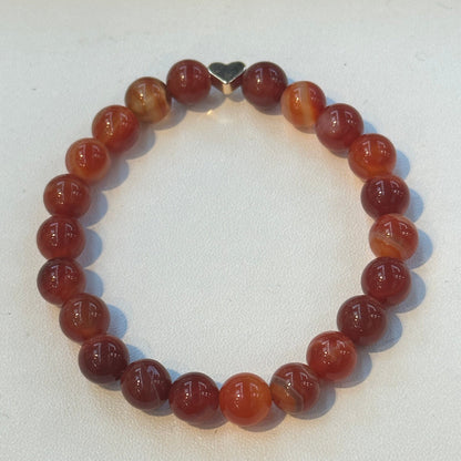 Carnelian Bracelet 6mm Heart