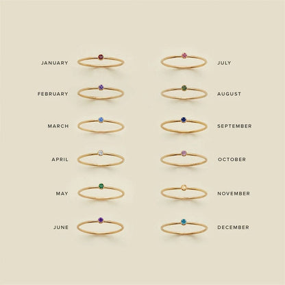 Zoe Extra Fine Stacking Ring Birthstone