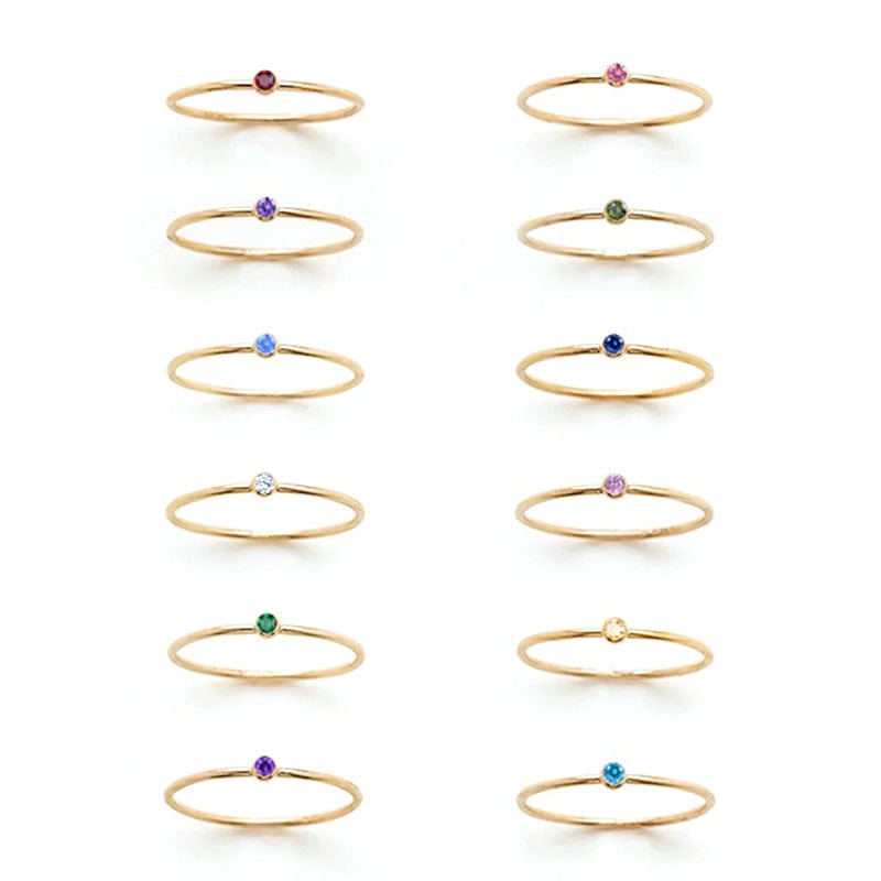 Zoe Extra Fine Stacking Ring Birthstone