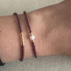 Set of 2 Burgundy Rocaille Bracelet gold