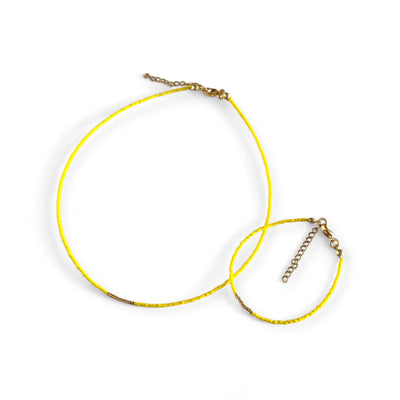 Miyuki Necklace - Yellow Lemon & Gold