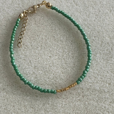 Mimi Jade Green Pearl Gold Bracelet