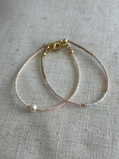 Miyuki Bracelet - Light pink, Ivory, Cafe