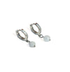 Aquamarine Silver Hoops Earrings