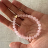 Rose quartz Bracelet Gold Heart 6mm <br> Bohemian Bracelet