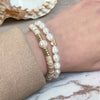 Pearl bracelet with a heart gold plated 18k