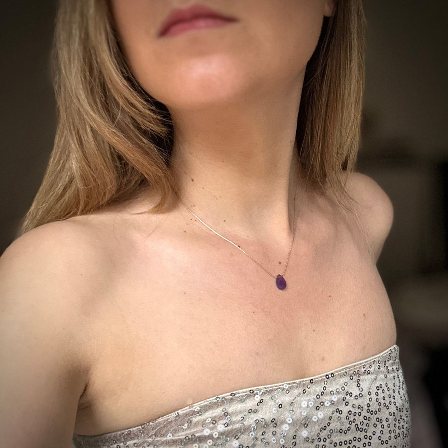 Amethyst Drop Necklace