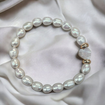 Pearl Heart bracelet gold plated 18k