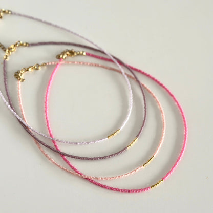 Miyuki Necklace - Light Lilac Gold