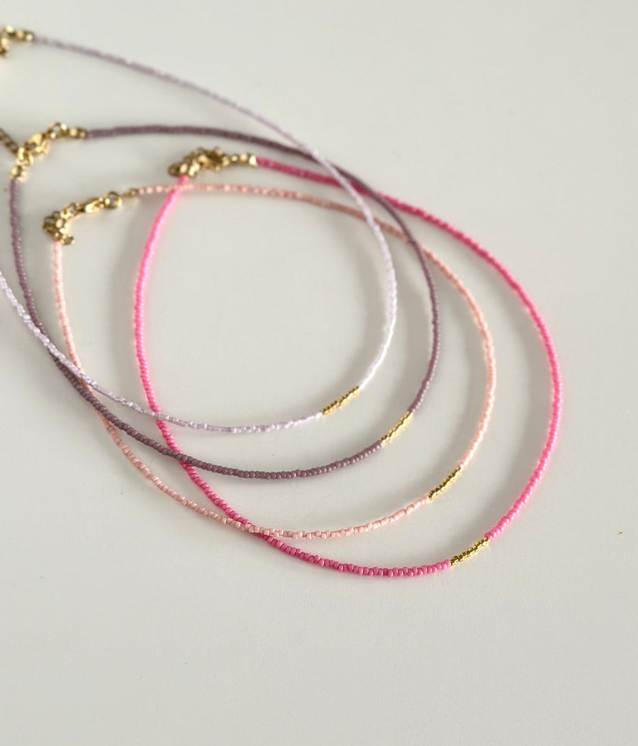 Miyuki Necklace - Light Lilac Gold