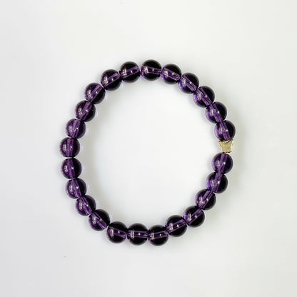 Amethyst Bracelet 8mm Butterfly