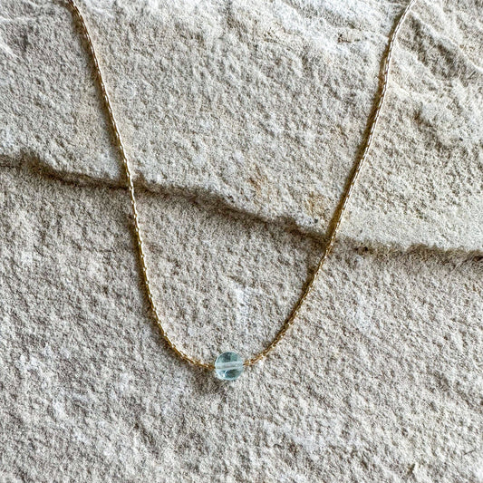 Apatite Gold Necklace <br> Minimalist
