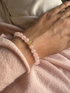 Rose quartz Bracelet Gold Heart 6mm <br> Bohemian Bracelet