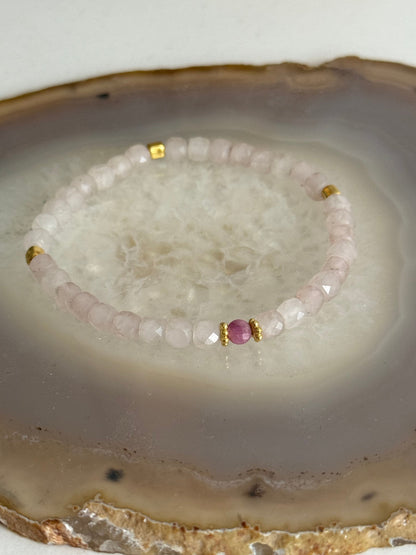 Rose quartz bracelet 4mm (GV)