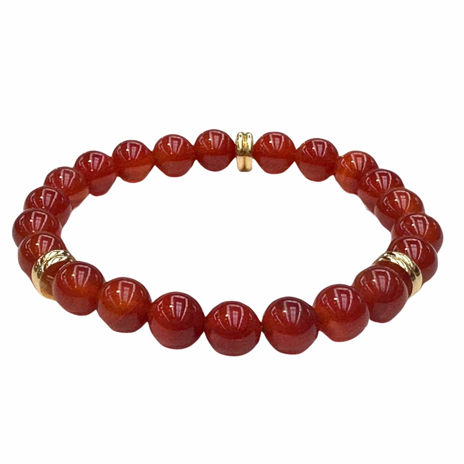 Carnelian stone bracelet with gold Duo Disks
