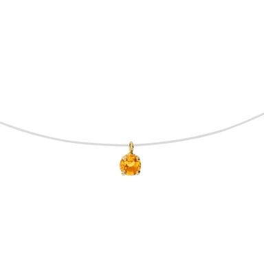 Citrine Nylon Necklace 18k gold