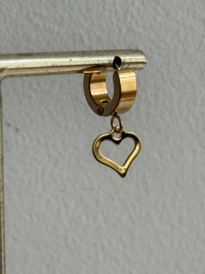 Heart Gold Hoops (Stainless steel)