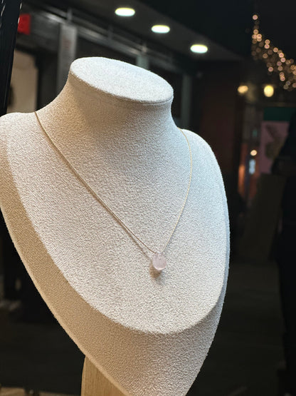 Rose quartz Drop Necklace