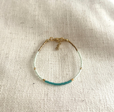 Miyuki Bracelet - Sea Blue & Cafe